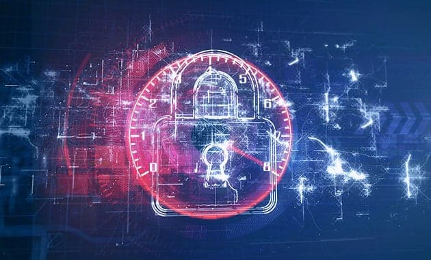 Padlock inside a speed gauge, protection without slowing the instance