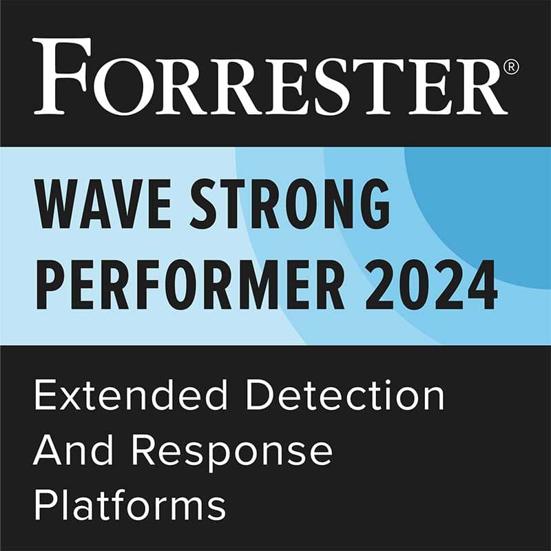 Forrester Wave 2024 Strong Performer badge for endpoint detection and response