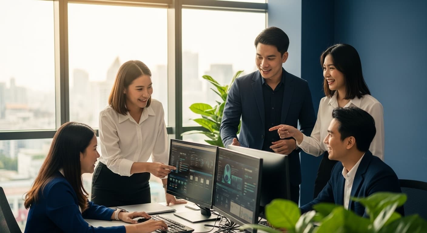ทีม Bitdefender ประเทศไทยทำงานร่วมกันในสำนักงานกรุงเทพฯ